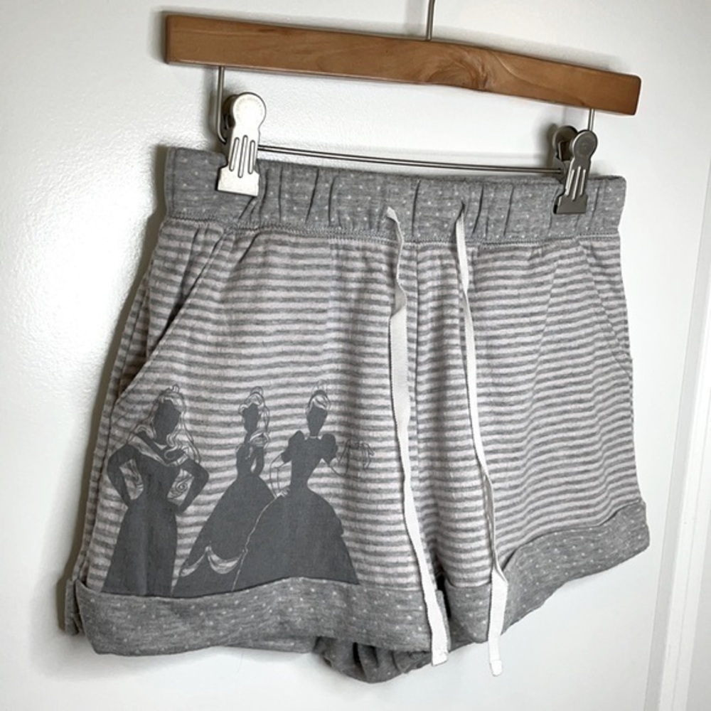 DISNEY PARKS | Junior Size XS DISNEY’S CINDERELLA Gray Horizontal Striped Short